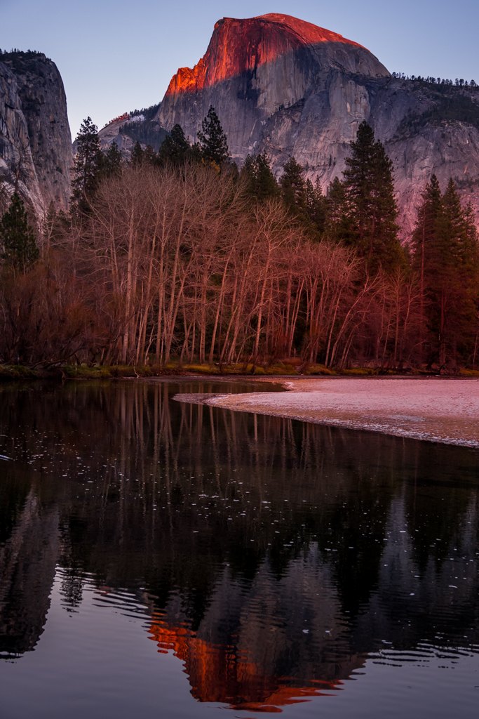 Half Dome at sunset in Yosemite National Park